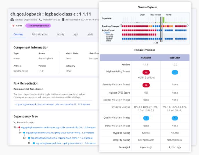 screenshot of Sonatype Lifecycle